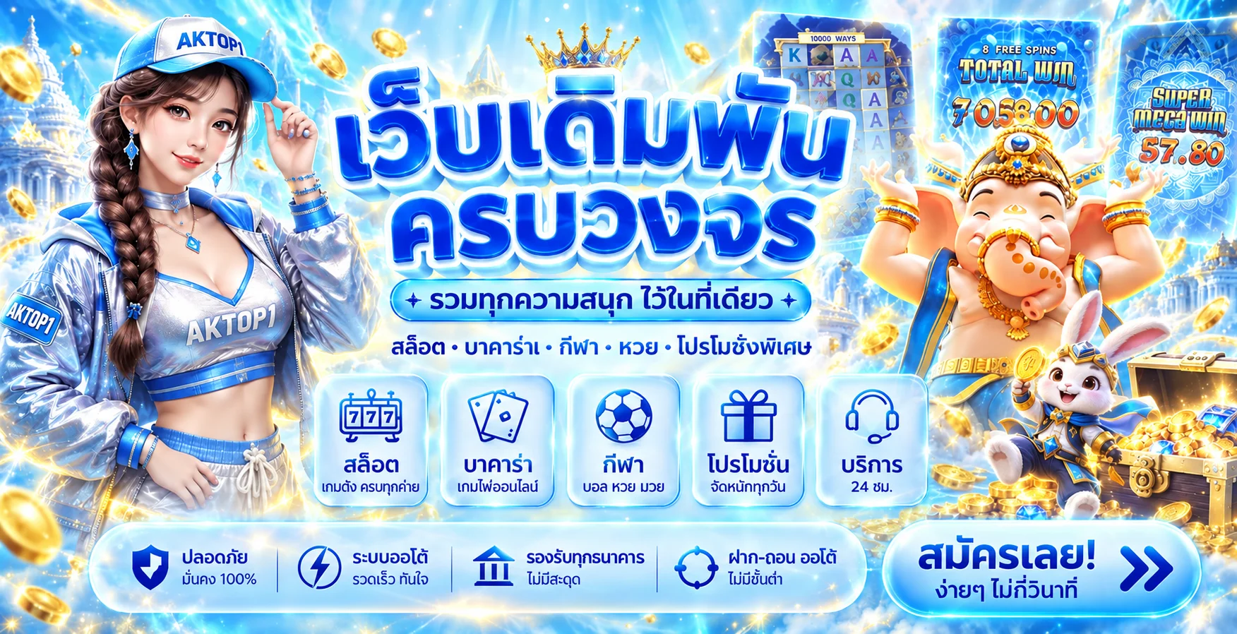 ภาพรวมบริการและเกมยอดนิยมบน AKTOP1